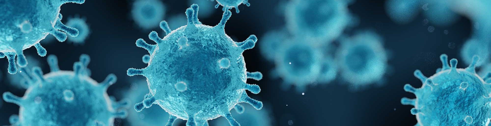 Mikroskopische Ansicht von schwimmenden Influenzavirus-Zellen